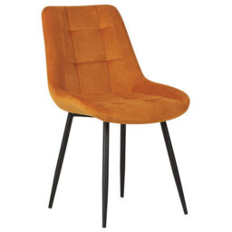 Beliani Set Of 2 Dining Chairs Melrose Velvet Orange - thumbnail 4