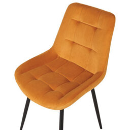 Beliani Set Of 2 Dining Chairs Melrose Velvet Orange - thumbnail 7