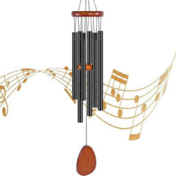 Black 6 Tube Aluminium Wind Chimes Retro Style 71 Cm - thumbnail 1