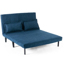 More4Homes Harper 2 Seater Folding Clic Clac Fabric Sofa Bed In Blue - thumbnail 3