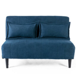 More4Homes Harper 2 Seater Folding Clic Clac Fabric Sofa Bed In Blue - thumbnail 2