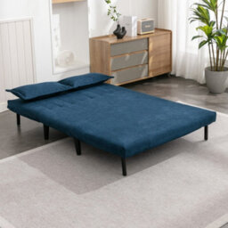 More4Homes Harper 2 Seater Folding Clic Clac Fabric Sofa Bed In Blue - thumbnail 9