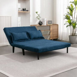 More4Homes Harper 2 Seater Folding Clic Clac Fabric Sofa Bed In Blue - thumbnail 8