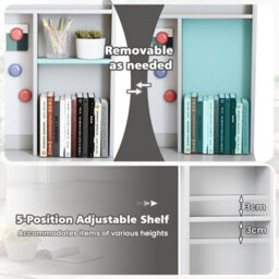 Gainoom Computer Desk Grey Home Office Desk W/ Magnetic Bulletin Board - thumbnail 6