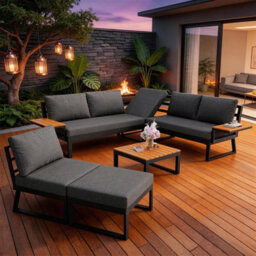 Fenchilin Garden Furniture Set Multi-Purpose Modular Corner Sofa Reclining Chair Daybed With Table - thumbnail 1