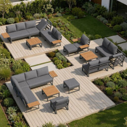 Fenchilin Garden Furniture Set Multi-Purpose Modular Corner Sofa Reclining Chair Daybed With Table - thumbnail 5