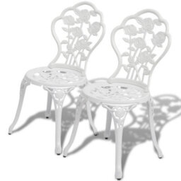 Berkfield Bistro Chairs 2 Pcs Cast Aluminium White