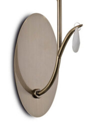 Luminosa Lighting Luminosa Andrea Wall Light, Antique Brass, White Shades, White Crystal Droplets - thumbnail 3
