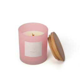 Aroma Naturals Frosted Decadence Glass Candle - Pink Cherry & Vanilla Scent - thumbnail 2