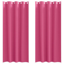 Berkfield Modern Curtains With Curtains 2 Pcs Bright Pink 260 X 140 Cm Polyester