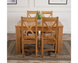That's Furniture Dakota 127 X 82 Cm Chunky Oak Small Dining Table And 4 Chairs Dining Set With Berkeley Chairs - thumbnail 2