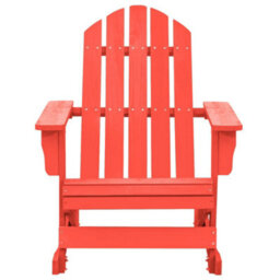 Berkfield Garden Rocking Adirondack Chair Solid Fir Wood Red - thumbnail 2