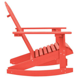 Berkfield Garden Rocking Adirondack Chair Solid Fir Wood Red - thumbnail 3
