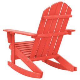 Berkfield Garden Rocking Adirondack Chair Solid Fir Wood Red - thumbnail 4
