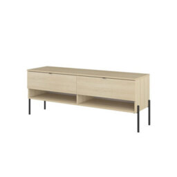 Arte Ore 41 Tv Cabinet 140 Cm In Oak Lindberg - Warm Wood-Effect Tv Unit With Practical Open Storage - thumbnail 2