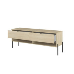 Arte Ore 41 Tv Cabinet 140 Cm In Oak Lindberg - Warm Wood-Effect Tv Unit With Practical Open Storage - thumbnail 3