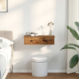 Berkfield Durable Wall Shelf With Drawers Old Wood 60X25X15 Cm Engineered Wood - thumbnail 3