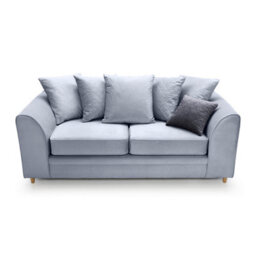 Abakus Direct Chicago Velvet 3 Seater Sofa In Silver Blue - thumbnail 5