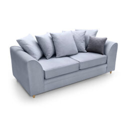 Abakus Direct Chicago Velvet 3 Seater Sofa In Silver Blue - thumbnail 4