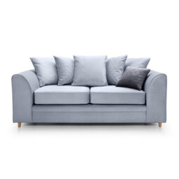 Abakus Direct Chicago Velvet 3 Seater Sofa In Silver Blue - thumbnail 1