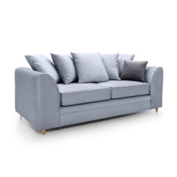 Abakus Direct Chicago Velvet 3 Seater Sofa In Silver Blue - thumbnail 2