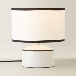 Valuelights Julia Black Trim Ceramic Table Lamp With Linen Shade - thumbnail 3