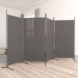 Vidaxl 4-Panel Room Divider Anthracite 346X180 Cm Fabric Room Dividers - thumbnail 1