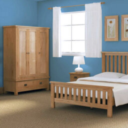 Lanner Oak Large Triple Wardrobe With 2 Drawers - By Roseland Furniture - thumbnail 2