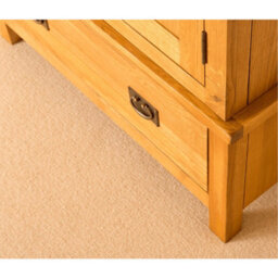 Lanner Oak Large Triple Wardrobe With 2 Drawers - By Roseland Furniture - thumbnail 6