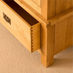 Lanner Oak Large Triple Wardrobe With 2 Drawers - By Roseland Furniture - thumbnail 7