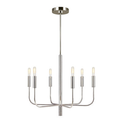 Luminosa Lighting Luminosa Brianna 6 Light Multi Arm Pendant Ceiling Light, Polished Nickel - image 1