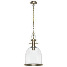 Long Life Lamps Company Vintage Clear Glass Pendant Light Antique Brass Bell Ceiling Lampshade Retro Industrial M0120 - thumbnail 4