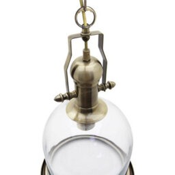 Long Life Lamps Company Vintage Clear Glass Pendant Light Antique Brass Bell Ceiling Lampshade Retro Industrial M0120 - thumbnail 5