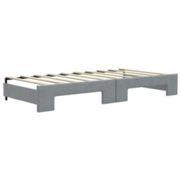 Berkfield Daybed With Trundle And Drawers Light Grey 90X190 Cm Fabric - thumbnail 8