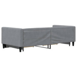 Berkfield Daybed With Trundle And Drawers Light Grey 90X190 Cm Fabric - thumbnail 5