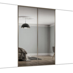 Spacepro Classic Panelled Mirrored Gloss Nickel 2 Door Sliding Wardrobe Door Kit (H)2220mm (W)1793mm - thumbnail 1