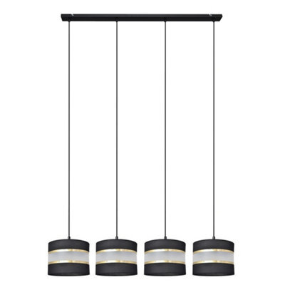 Luminosa Lighting Luminosa Helen Straight Bar Pendant Ceiling Light Black, Gold 100Cm