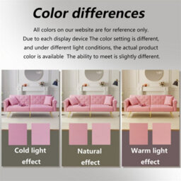Abrihome Velvet 2-Seater Sofa Bed, 3-Position Adjustable Backrest & Gold Metal Legs, Space-Saving Sleeper For Living Rooms, Pink - thumbnail 2