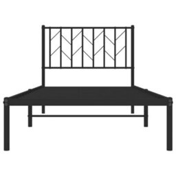 Berkfield Metal Bed Frame Without Mattress With Headboard Black 90X200Cm - thumbnail 5