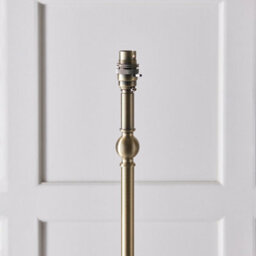 Luminosa Lighting Luminosa Lille Antique Brass Plate Floor Lamp With Marlin Blue Fabric Ikat Shade 40Cm B22 - thumbnail 5