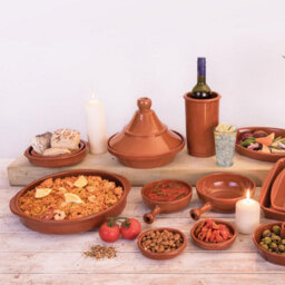 Verano Spanish Ceramics El Toro Glazed Terracotta Brown Kitchen Dining Set Of 6 Round Open Dishes (Diam) 20Cm - thumbnail 6
