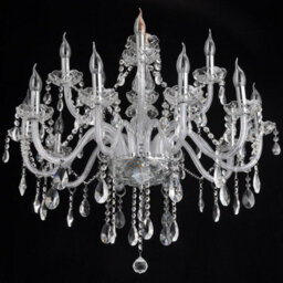 Wdw Genuie K9 Crystal Chandelier, Clear Chrome Finish, Contemporary Ceiling Light, 15 Arms - thumbnail 1