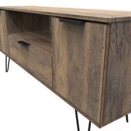 Fuji 2 Door 1 Drawer Wide Tv Unit In Vintage Oak (Ready Assembled) - thumbnail 4