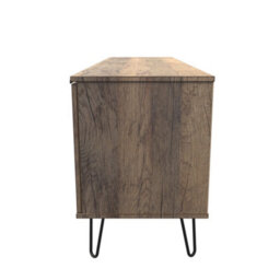 Fuji 2 Door 1 Drawer Wide Tv Unit In Vintage Oak (Ready Assembled) - thumbnail 2