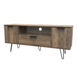Fuji 2 Door 1 Drawer Wide Tv Unit In Vintage Oak (Ready Assembled) - thumbnail 3