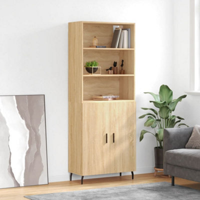 Berkfield Highboard Sonoma Oak 69.5X34X180 Cm Engineered Wood - image 1