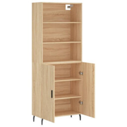 Berkfield Highboard Sonoma Oak 69.5X34X180 Cm Engineered Wood - thumbnail 4