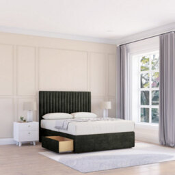 "Sloomy 2Ft6 Manhattan Dumfries Graphite Memory Foam Bed Set With No Drawers Mattress & 26"" Headboard - Small Single"