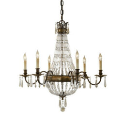 Elegant 6 Bulb Chandelier In Oxidized Bronze For Stunning Interior Lighting