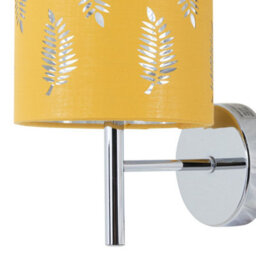 First Choice Lighting Brea - Chrome Wall Light With Ochre Fern Shade - thumbnail 2